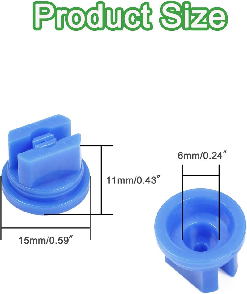 Tayffency 10 PCS Flat Fan Spray Tip 110 Degree Plastic Nozzle for Agricultural, Cleaning, Cooling (Blue) - Image 2